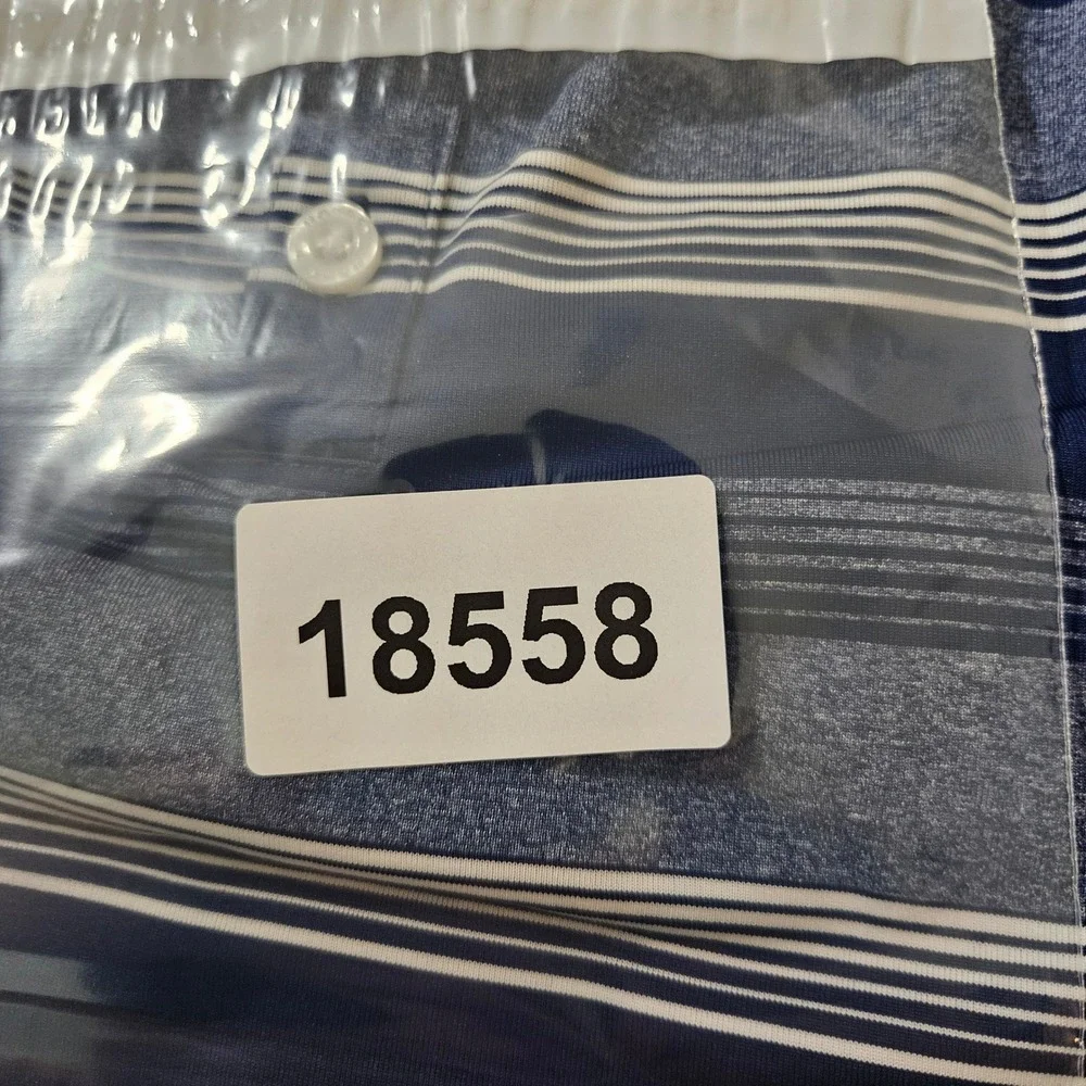 Oakley Mens Hydrolix Golf Polo Shirt Blue Striped Regular Fit Large L - Picture 9 of 9